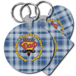 Hipster Dad Plastic Keychain (Personalized)
