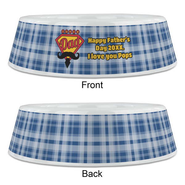 Hipster Dad Plastic Pet Bowls - Large - APPROVAL