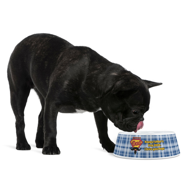 Hipster Dad Plastic Pet Bowls - Medium - LIFESTYLE