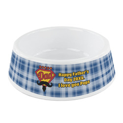 Hipster Dad Plastic Dog Bowl - Small (Personalized)