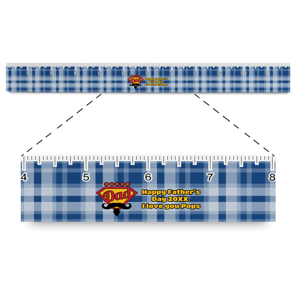 Custom Hipster Dad Plastic Ruler - 12" (Personalized)