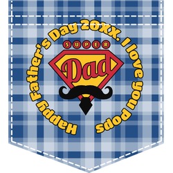 Hipster Dad Iron On Faux Pocket (Personalized)