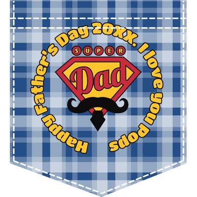 Hipster Dad Iron On Faux Pocket (Personalized)