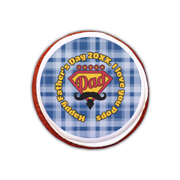 Hipster Dad Printed Icing Circle - XSmall - On Cookie