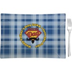 Hipster Dad Rectangular Glass Appetizer / Dessert Plate - Single or Set (Personalized)