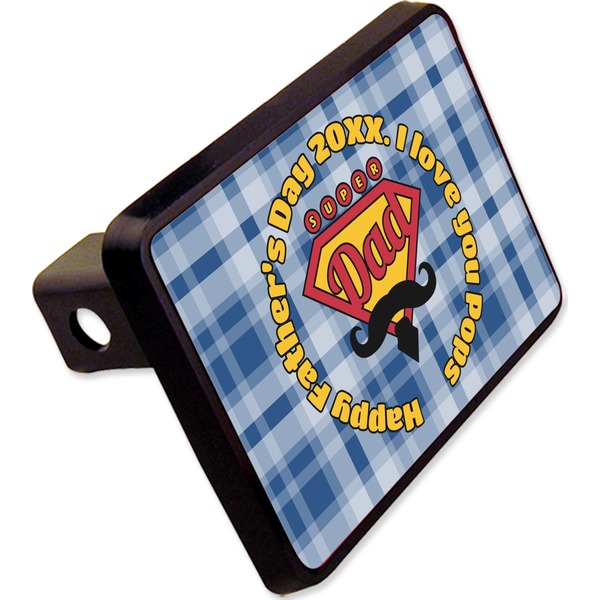 Custom Hipster Dad Rectangular Trailer Hitch Cover - 2" (Personalized)