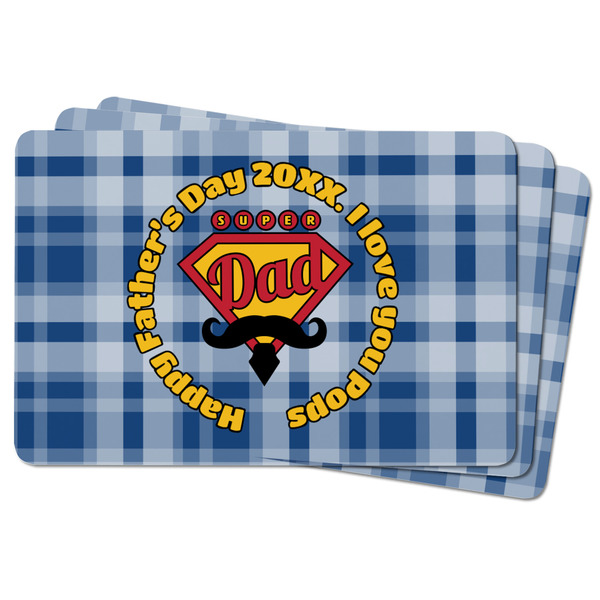 Hipster Dad Rectangular Fridge Magnet - THREE