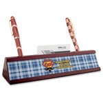 Hipster Dad Red Mahogany Nameplate with Business Card Holder (Personalized)
