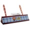 Hipster Dad Red Mahogany Nameplates with Business Card Holder - Angle