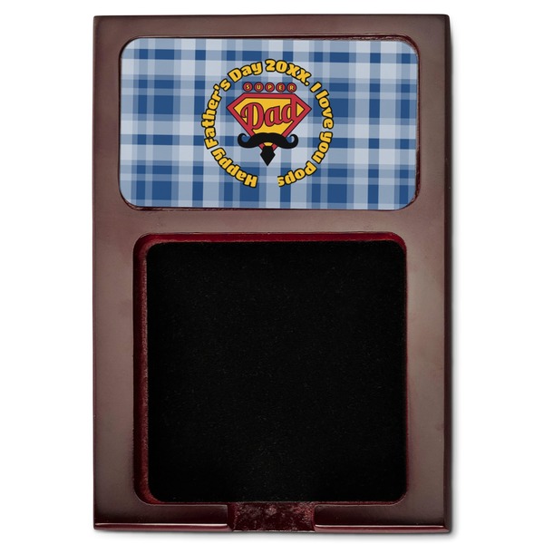 Hipster Dad Red Mahogany Sticky Note Holder - Flat