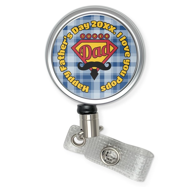Custom Hipster Dad Retractable Badge Reel (Personalized)