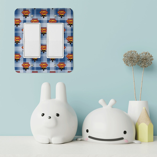 Hipster Dad Rocker Light Switch Covers - Double - IN CONTEXT