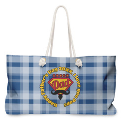 Hipster Dad Large Tote Bag with Rope Handles (Personalized)