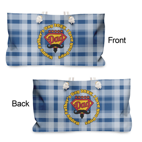 Hipster Dad Large Rope Tote - From & Back View