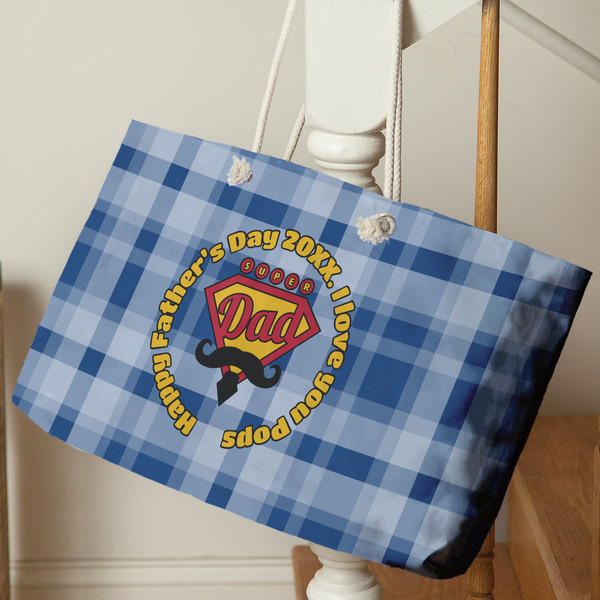 Hipster Dad Large Rope Tote - Life Style