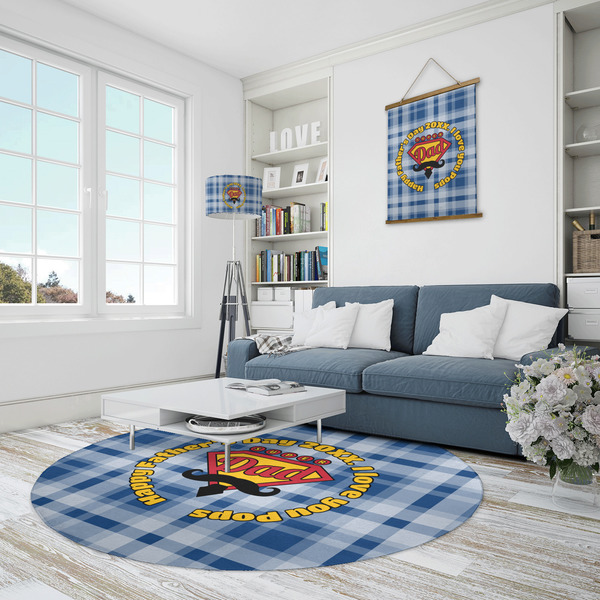 Hipster Dad Round Area Rug - IN CONTEXT