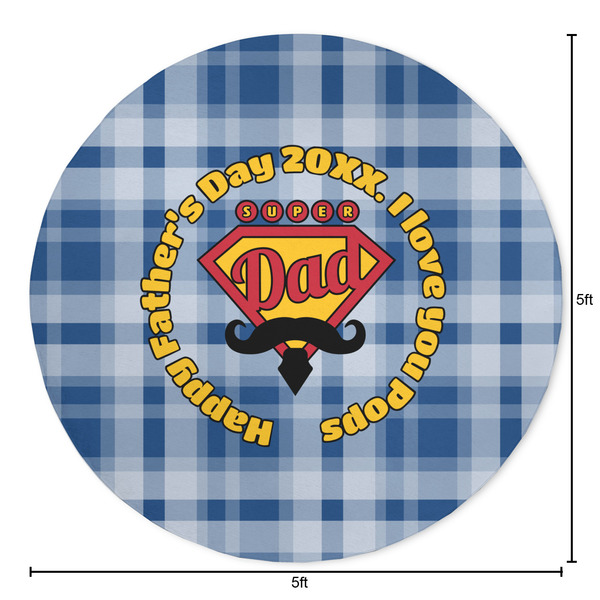 Hipster Dad Round Area Rug - Size