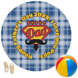 Hipster Dad Round Beach Towel (Personalized)
