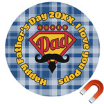 Hipster Dad Round Car Magnet - 6" (Personalized)