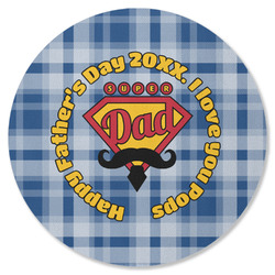 Hipster Dad Round Rubber Backed Coaster (Personalized)