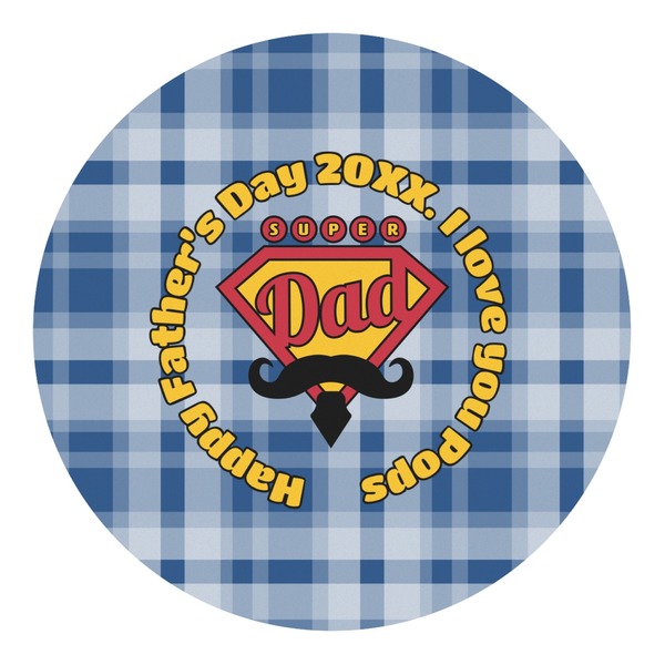 Custom Hipster Dad Round Decal (Personalized)