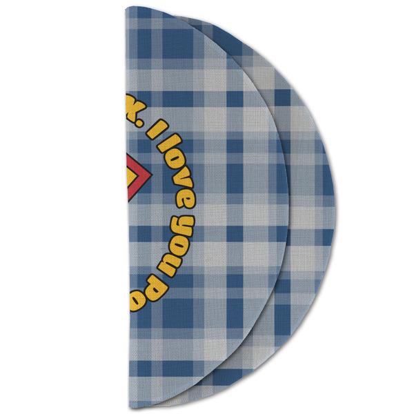 Hipster Dad Round Linen Placemats - HALF FOLDED (double sided)