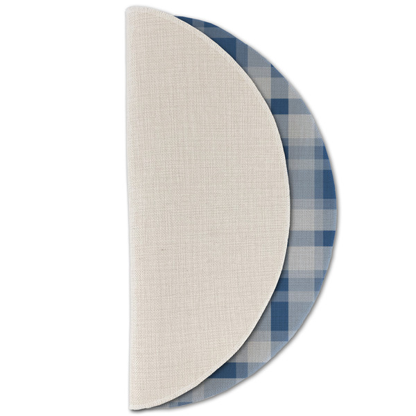 Hipster Dad Round Linen Placemats - HALF FOLDED (single sided)