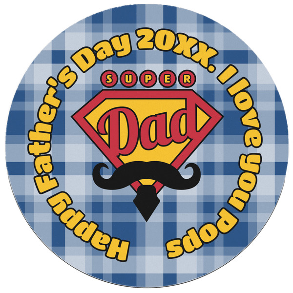 Hipster Dad Round Mousepad - APPROVAL