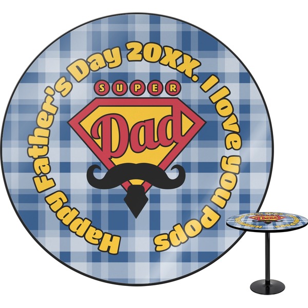 Custom Hipster Dad Round Table - 24" (Personalized)