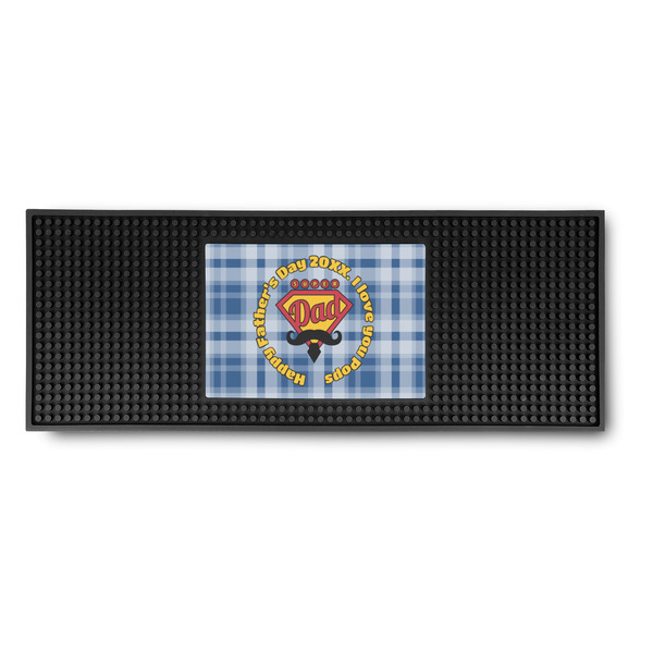 Custom Hipster Dad Rubber Bar Mat (Personalized)
