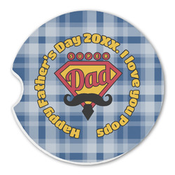 Hipster Dad Sandstone Car Coaster - Single (Personalized)