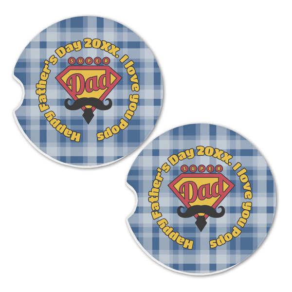 Hipster Dad Sandstone Car Coasters - Set of 2