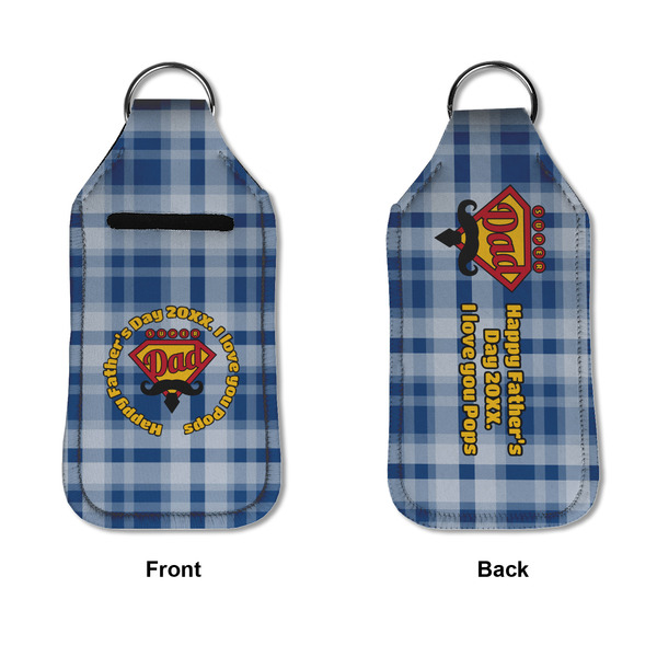 Hipster Dad Sanitizer Holder Keychain - Large APPROVAL (Flat)