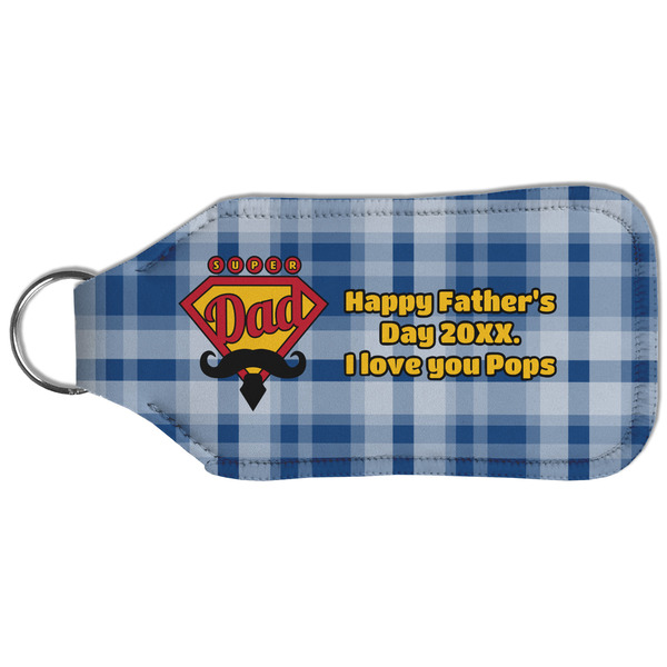 Hipster Dad Sanitizer Holder Keychain - Large (Back)