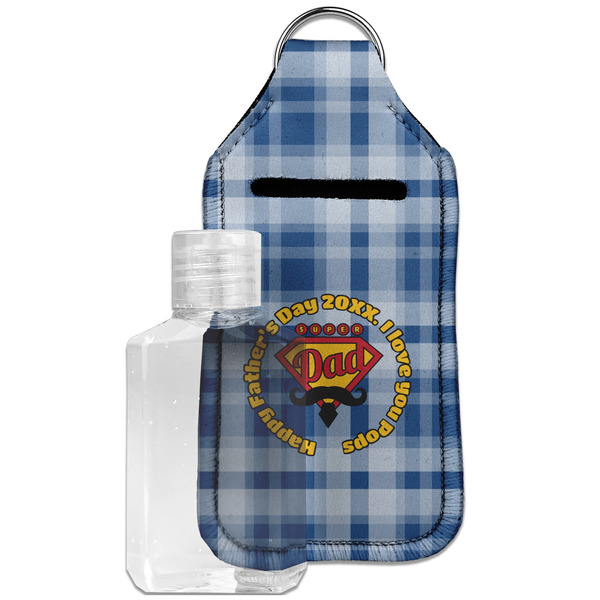 Hipster Dad Sanitizer Holder Keychain - Large with Case