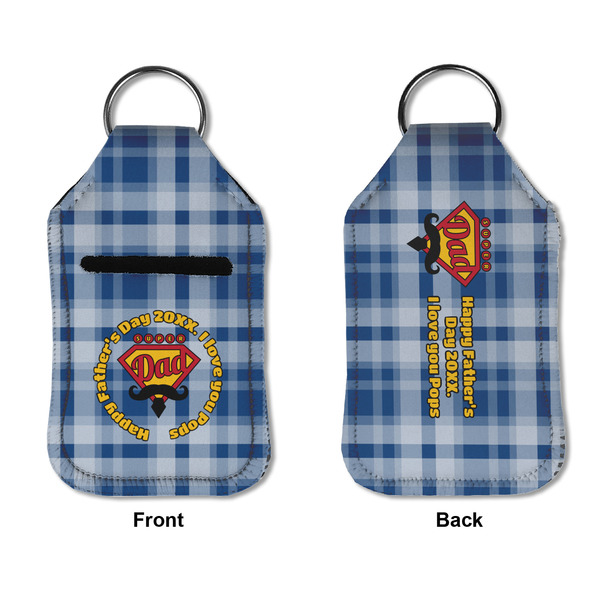 Hipster Dad Sanitizer Holder Keychain - Small APPROVAL (Flat)