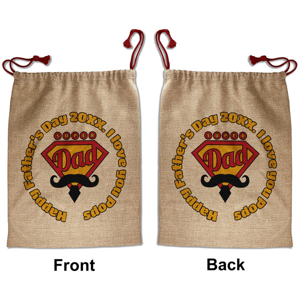 Custom Hipster Dad Santa Sack - Front & Back (Personalized)