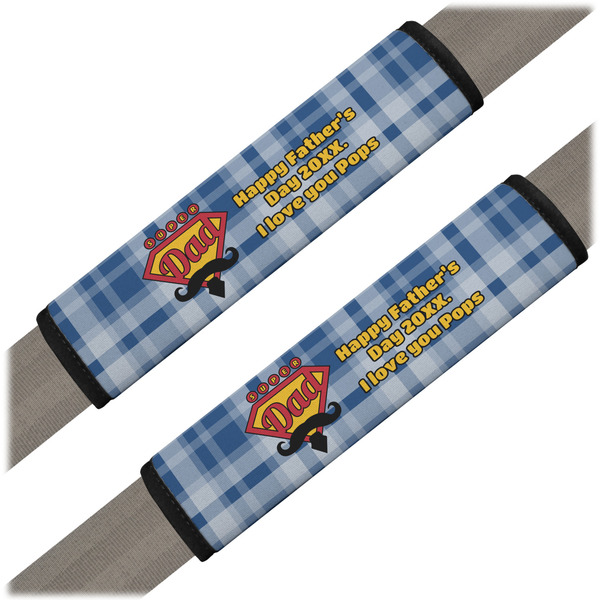 Custom Hipster Dad Seat Belt Covers (Set of 2) (Personalized)
