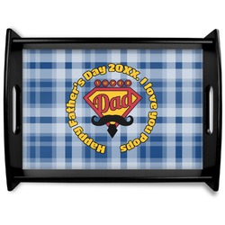 Hipster Dad Black Wooden Tray - Large (Personalized)
