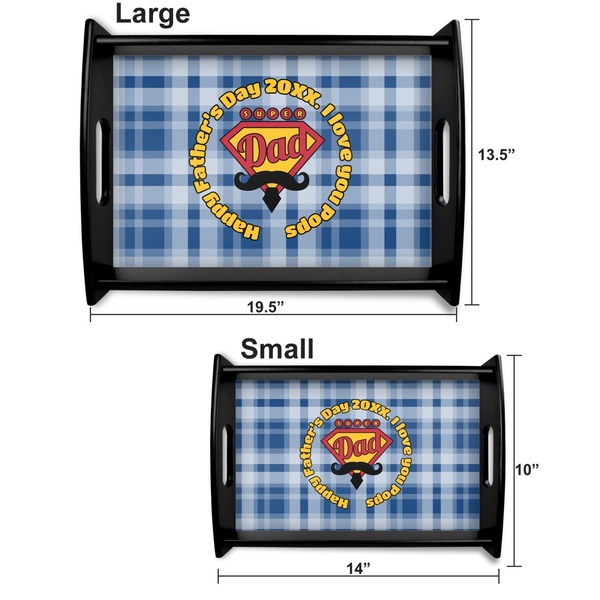 Hipster Dad Serving Tray Black Sizes