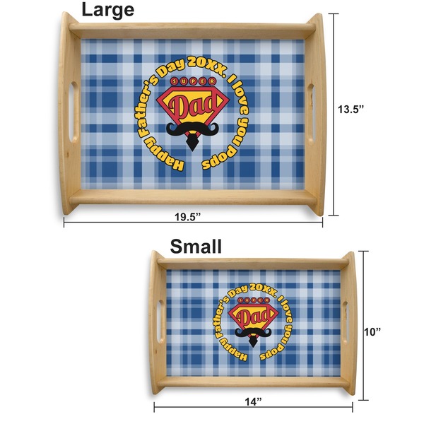 Hipster Dad Serving Tray Wood Sizes