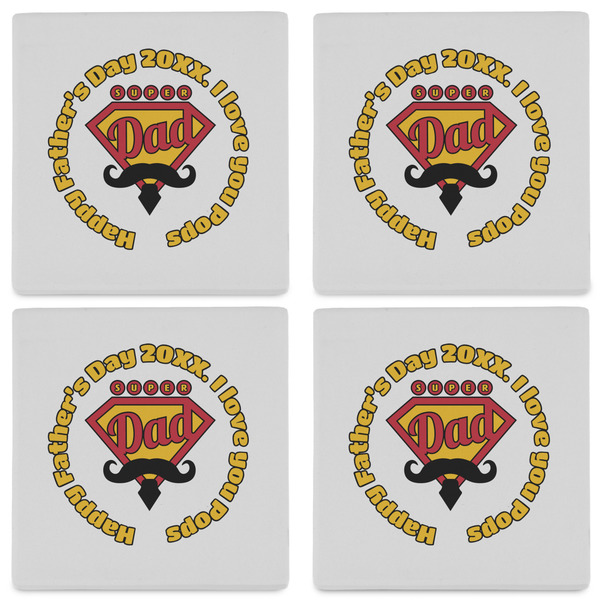 Hipster Dad Set of 4 Sandstone Coasters - See All 4 View