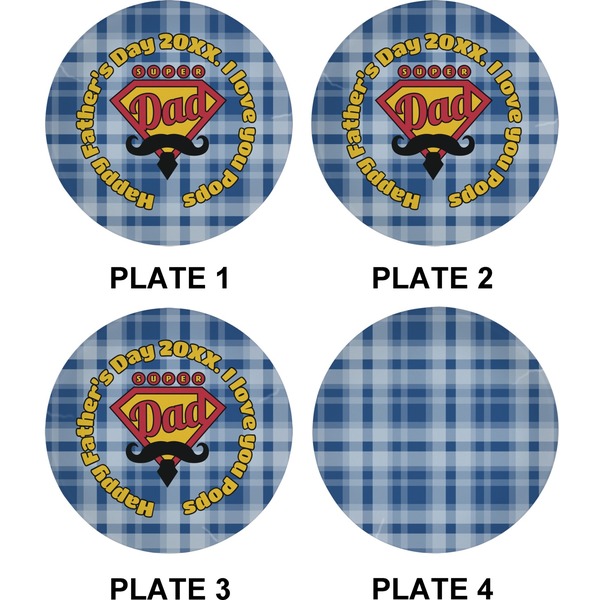 Hipster Dad Set of Appetizer / Dessert Plates (Approval)