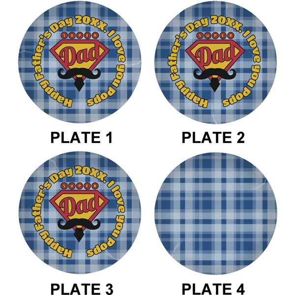 Hipster Dad Set of Lunch / Dinner Plates (Approval)