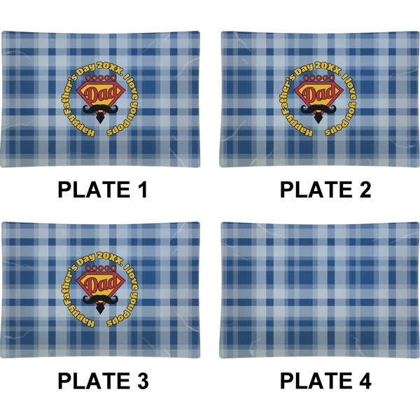 Hipster Dad Set of Rectangular Appetizer / Dessert Plates (Approval)