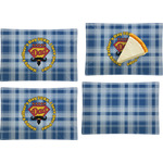 Hipster Dad Set of 4 Glass Rectangular Appetizer / Dessert Plate w/ Name or Text