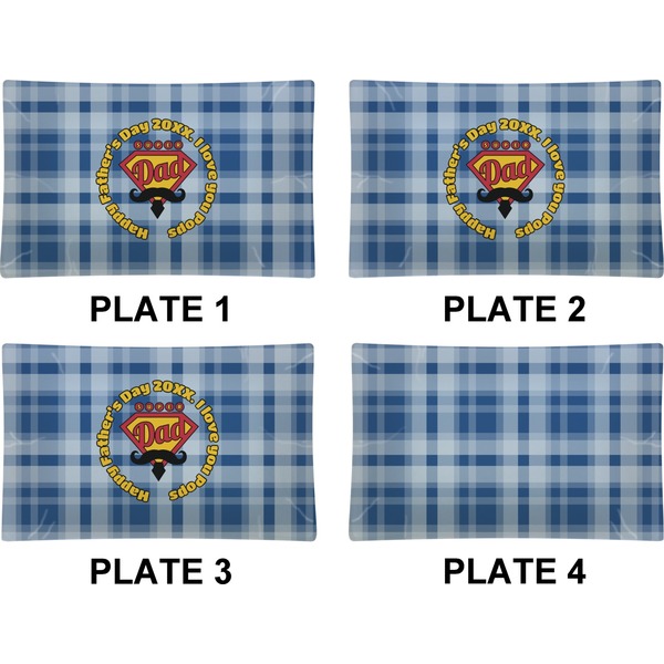 Hipster Dad Set of Rectangular Dinner Plates (Approval)
