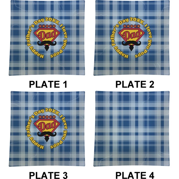 Hipster Dad Set of Square Dinner Plates (Approval)