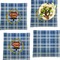 Hipster Dad Set of 4 Glass Square Lunch / Dinner Plate 9.5" (Personalized)
