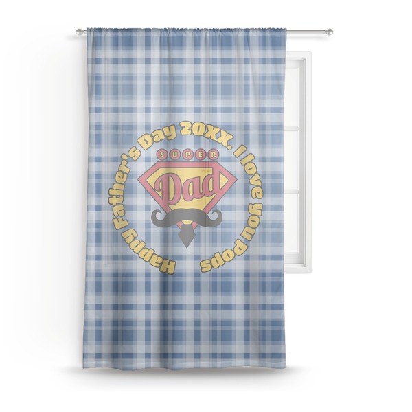 Custom Hipster Dad Sheer Curtain (Personalized)